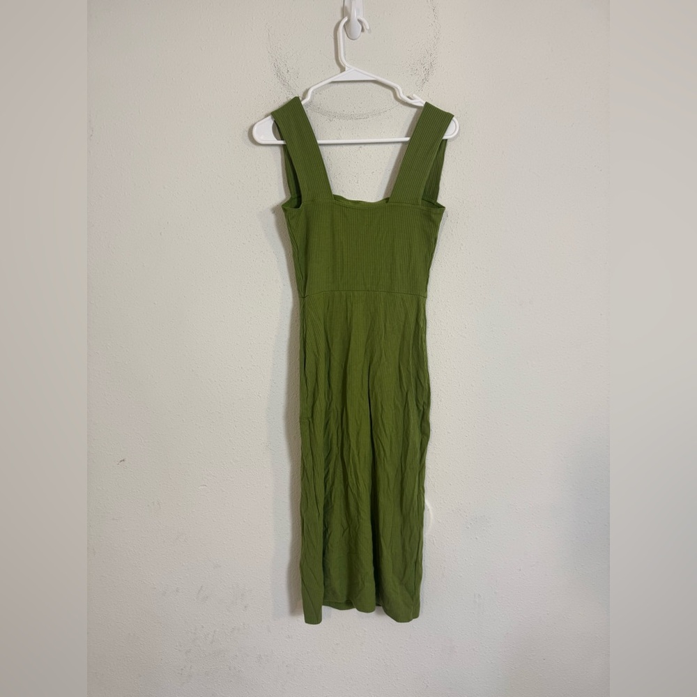 Reformation Cassie avocado green Square Neck Midi Dress - Picture 6 of 6